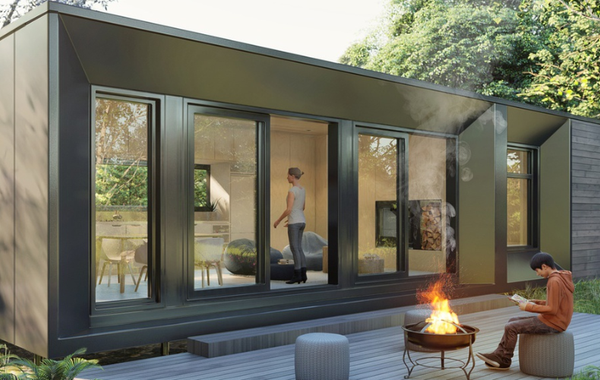 建筑师设计的经济实惠的现代绿色预制2床套件家