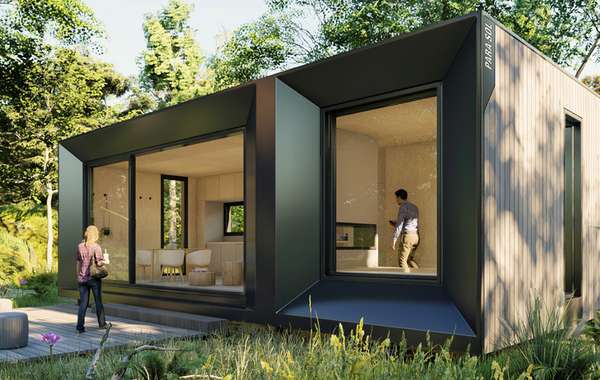 Le Refuge -一个建筑师设计的现代绿色预制微型房屋套件家gydF4y2Ba