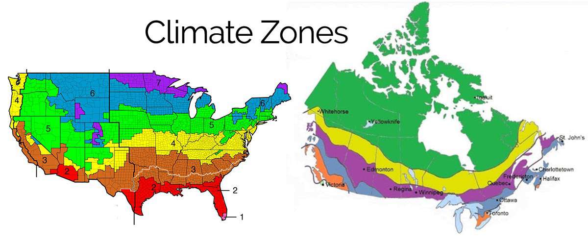 建造气候区美国和加拿大地图帮助规范住宅